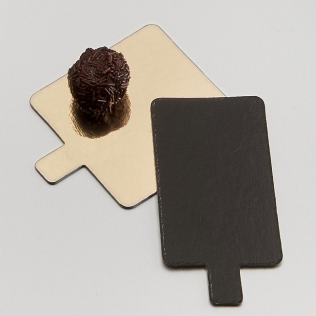 golden and black rectangular cardboard flap - 5.5 x 9.5cm - cardboard for pastry - az boutique