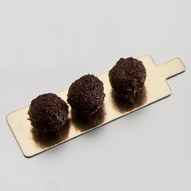 golden and black rectangular cardboard flap - 4.5 x 13cm - cardboard for pastry - az boutique