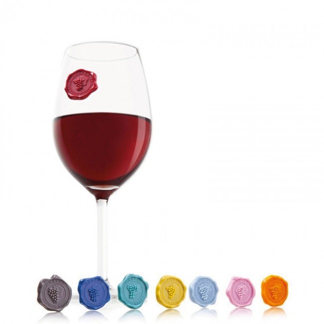 Set of 8 glass markers Grapes