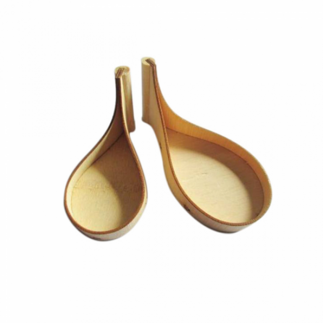 Disposable mini spoons in natural color 10.5x5x5 cm / 4 x 2 x 2" - Set of 100 