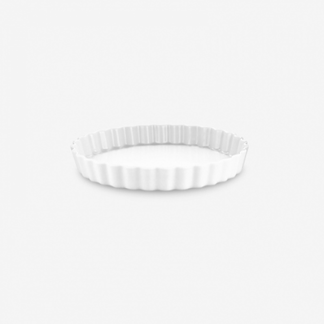 Moule à tarte rond blanc 33cm en porcelaine
