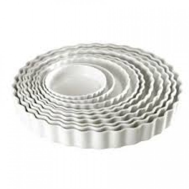 Moule à tarte rond blanc 33cm en porcelaine