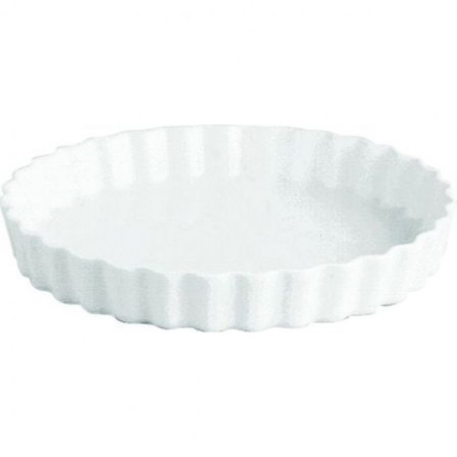 Moule à tarte rond blanc 33cm en porcelaine
