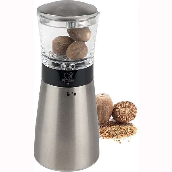 Nutmeg mill 15cm/5.9" - stainless steel and acrylic - Daman - Peugeot