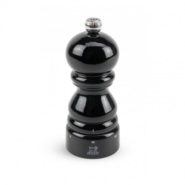 Black lacquered pepper mill 12cm/4.7" - beech wood - Paris Classic - Peugeot