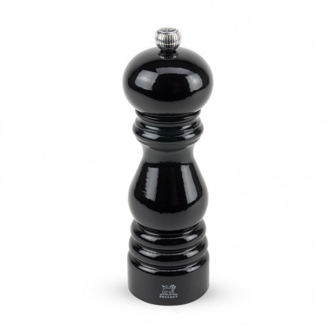 Black lacquered salt mill 18cm/7" - beech wood - Paris Classic - Peugeot