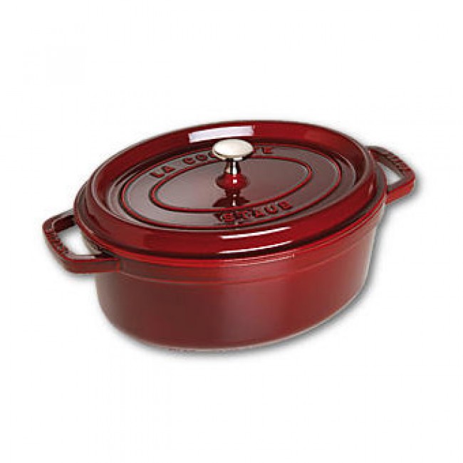 Oval cast iron cocotte 11.4" / 29 cm - grenadine red