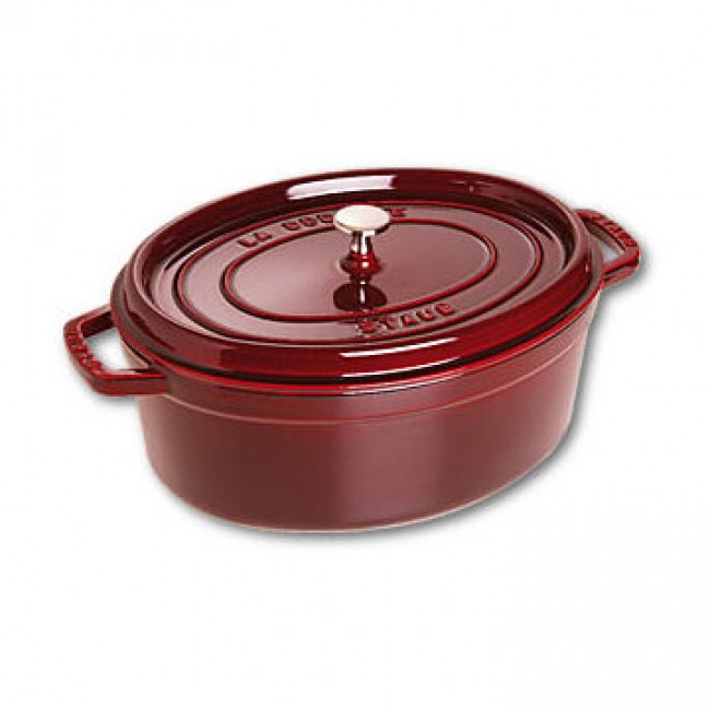 Oval cast iron cocotte 13" / 33 cm - grenadine red 