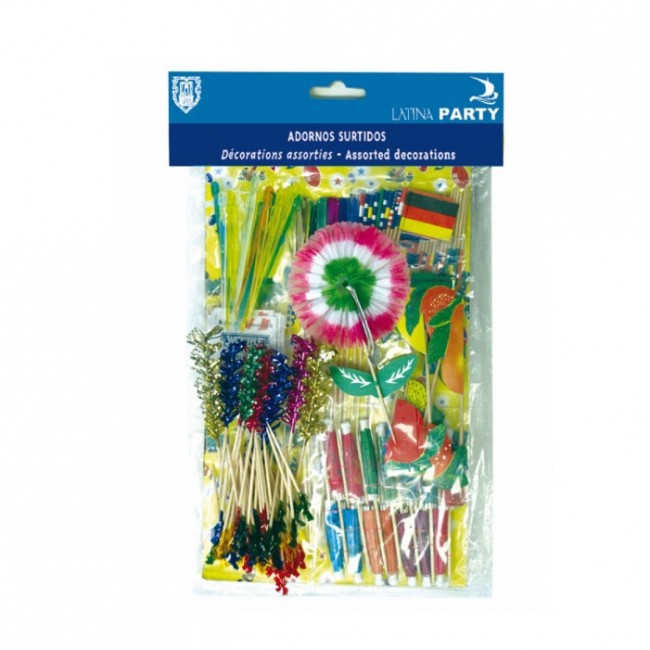 Pique décoration palmier coloré pour glace 11cm - Lot de 144 - Décorations glace - AZ boutique