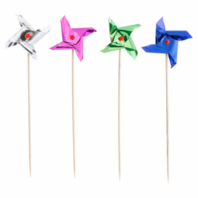 Ice cream decorations windmill 6" / 15 cm assorted wood - Decoration - AZ boutique