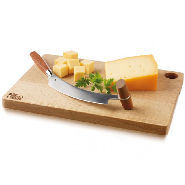 Wooden cheese board and a 2 handle cheese knife - Explore - Boska