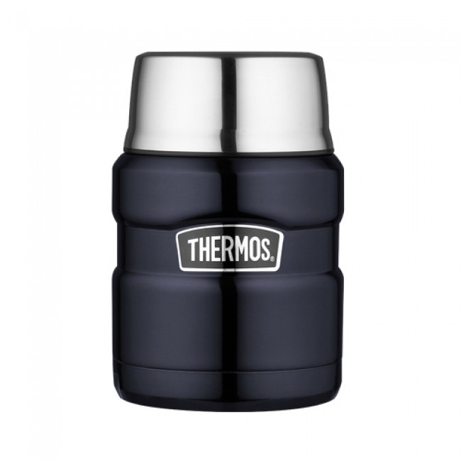 Stainless steel insulated food flask 45cl / 16oz blue - King - Thermos