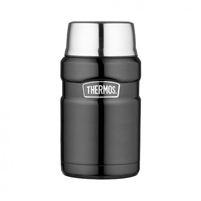 Stainless steel insulated food flask 71cl / 24oz grey- King - Thermos