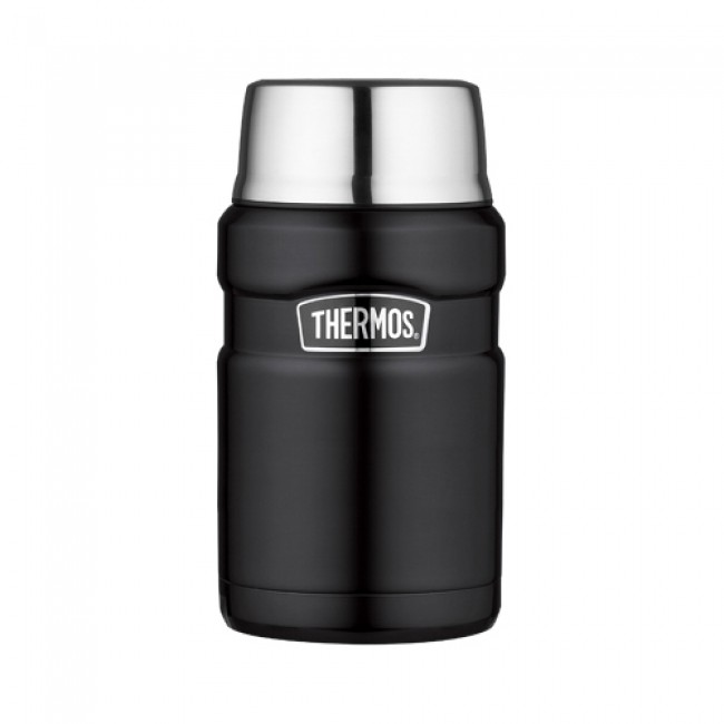 Stainless steel insulated food flask 71cl / 24oz matte black - King - Thermos
