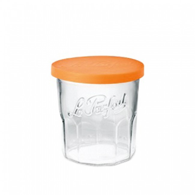 Pot a confiture en verre 324ml couvercle orange 82mm + paraffine - le parfait