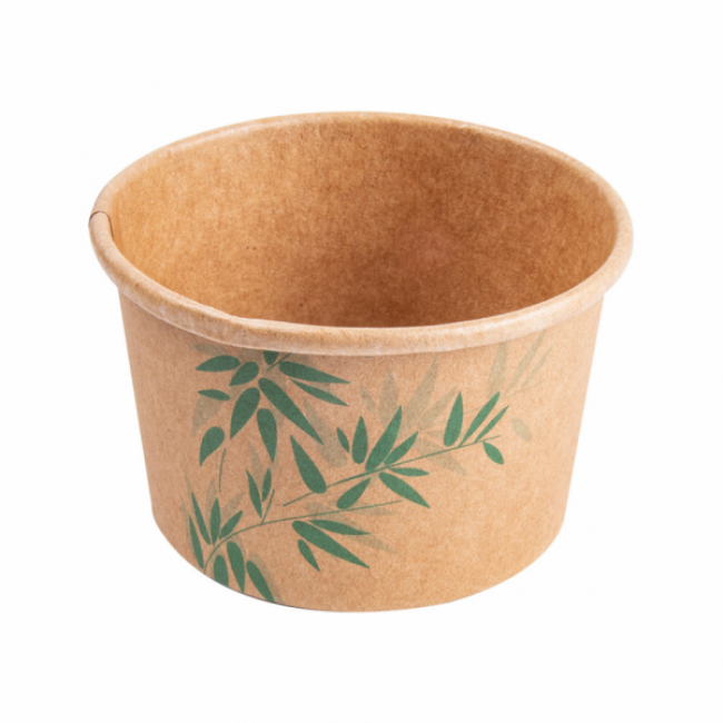 Icecream tubs 4oz / 120 ml green leaves patterns - Set of 2000 - Feel Green - AZ Boutique