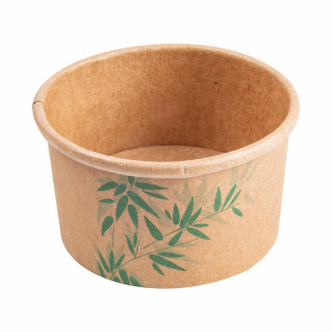 Icecream tubs 2oz / 70ml green leaves patterns - Set of 2000 - Feel Green - AZ Boutique