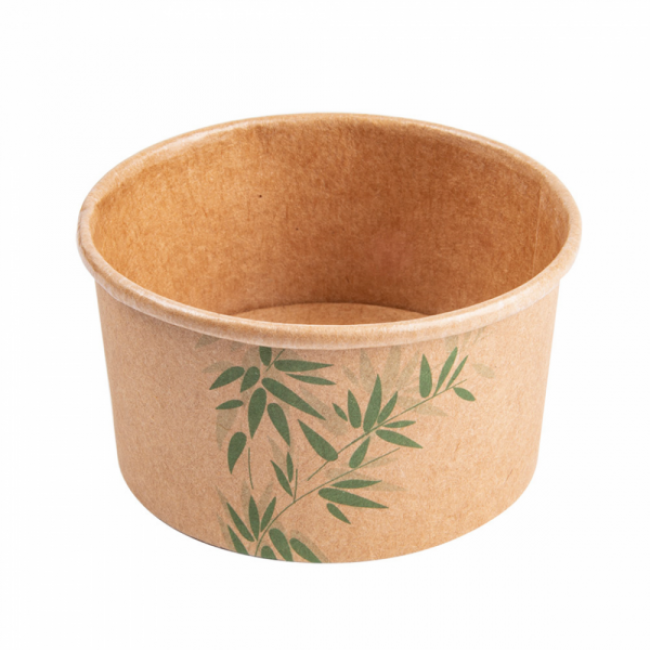 Icecream tubs 3oz / 90ml green leaves patterns - Set of 2000 - Feel Green - AZ Boutique