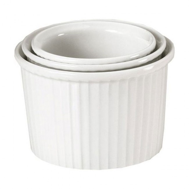 Porcelain deep pleated ramekin 5oz / 16cl (3" / 8cm) white - Pillivuyt