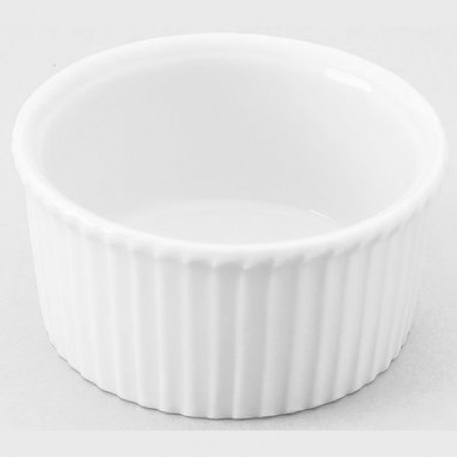 Porcelain classic pleated ramekin 1 oz / 3 cl white 5 cm - Set of 12