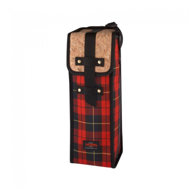 Insulated bottle bag 101oz / 3L red plaid