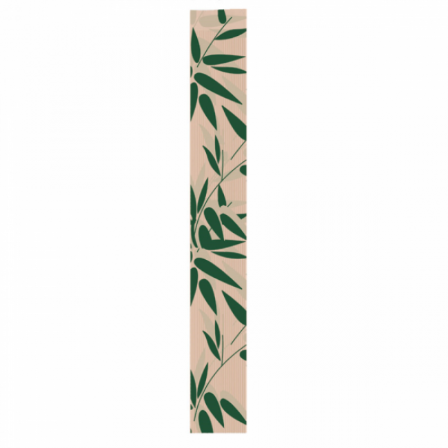 Brown kraft baker wrapper 32g/m² 4x2x26" (9x4x66cm) green leaves patterns - Set of 250 - Feel Green - AZ Boutique