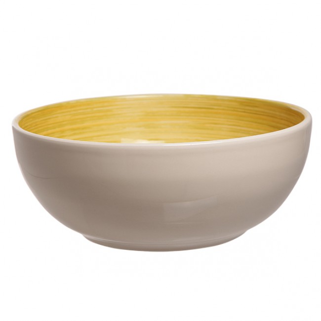 Sandstone round salad bowl beige and yellow 10" / 25cm - Singly sold - Turbolino - Cosy & Trendy