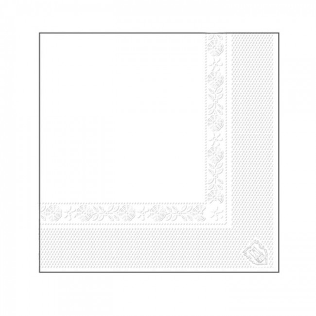 Serviette blanche en papier tissu 2 plis 40 x 40cm - Lot de 100 - Serviettes - AZ boutique