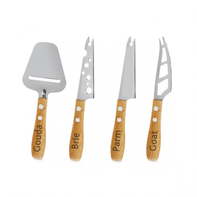 Set of 4 wooden cheese knives - Explore - Boska