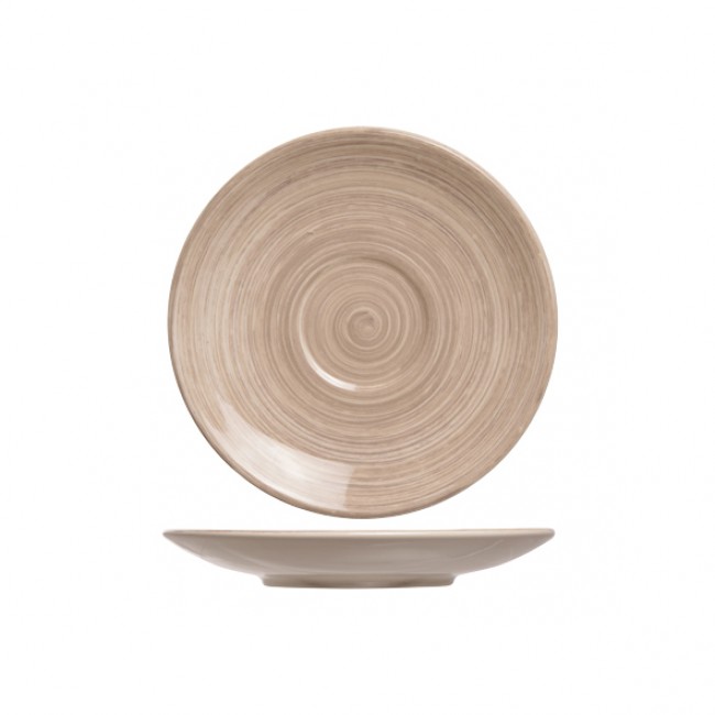 Sandstone beige and brown saucer 7" / 17cm - Set of 6 - Turbolino - Cosy & Trendy