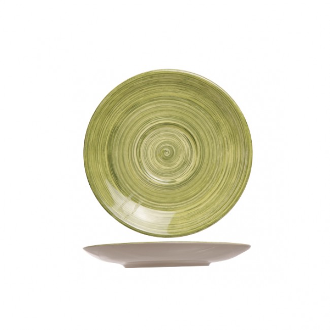 Green sandstone saucer 6.7 in / 17 cm - Set of 6