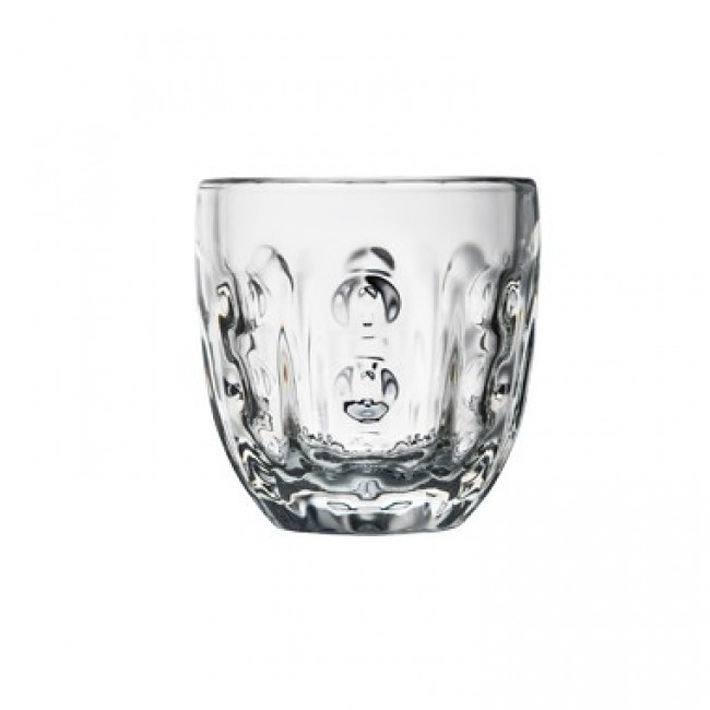 Transparent glass expresso cup geometric patterns 3.4 oz / 10 cl - Set of 6