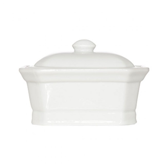 White rectandular terrine pâté with lid 13x10cm - Cosy & Trendy