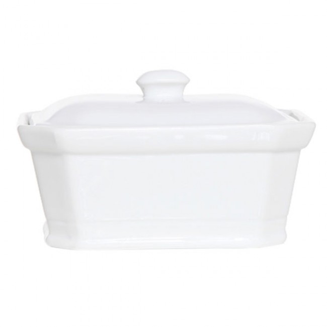 White rectangular terrine pâté with lid 17 x 11,5 x 7,5cm / 6.7 x 4.3 x 2.8" - Cosy & Trendy
