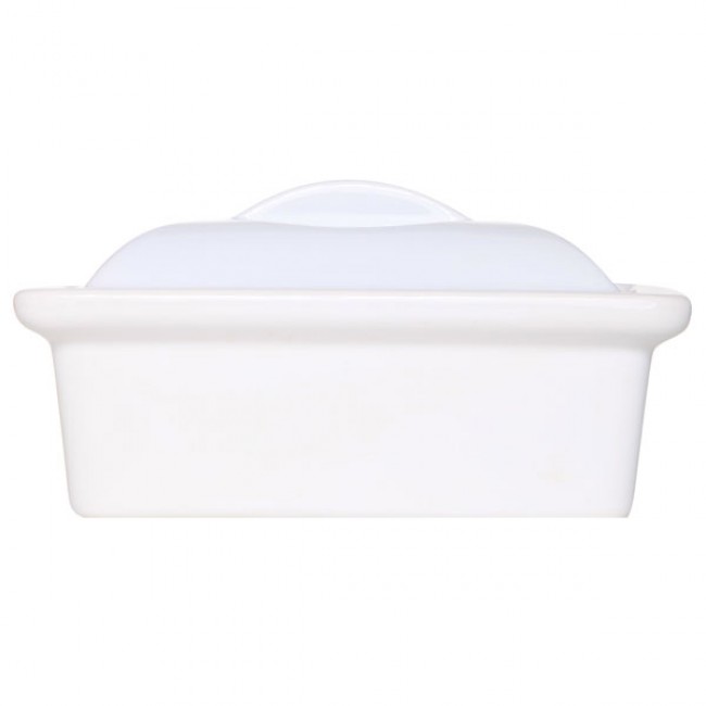 White rectandular terrine pâté with lid 20x12.5cm - Cosy & Trendy