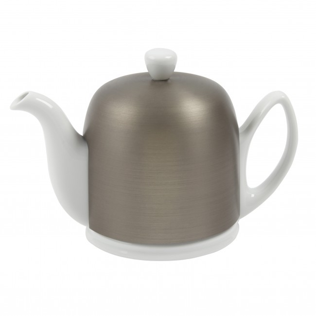 White teapot 4 cups 24oz / 70cl - Alu zinc bell - Salam - Guy Degrenne