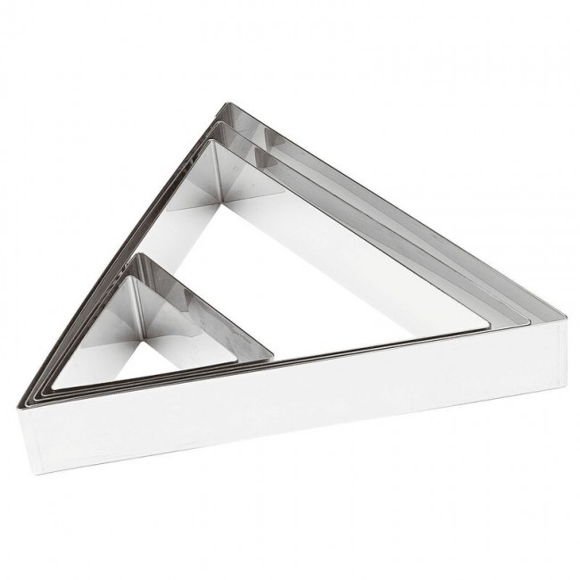 Stainless steel triangle pastry frame - Side 3.9"/10 cm x h. 1.6"/ h 4.5 cm  - Paderno