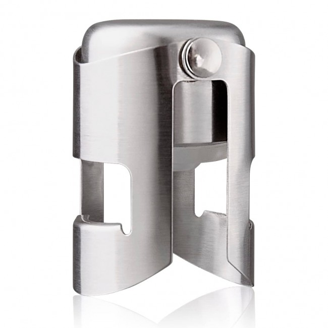 Champagne bottle cap - Brushed steel - Vacuvin
