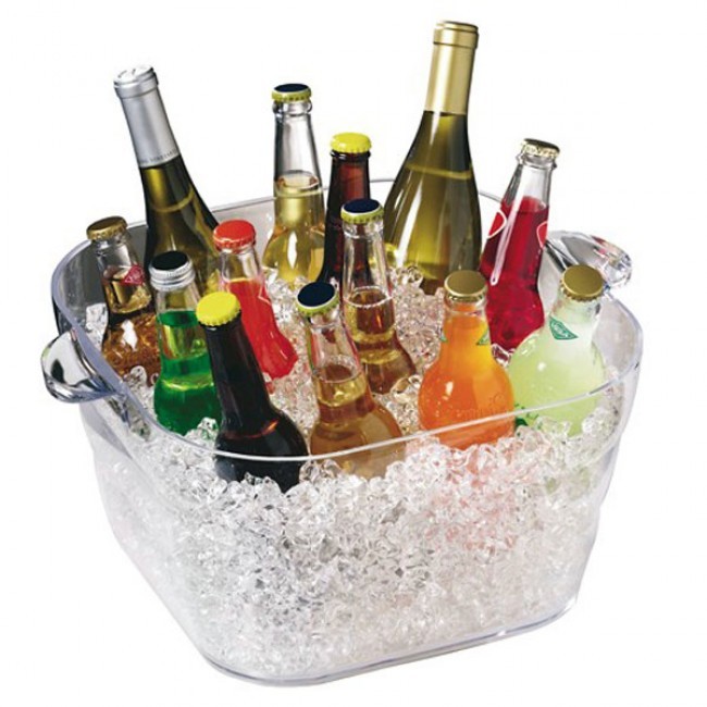 Rectangular acrylic champagne bowl 43X35X20cm - Champagne bowl - Paderno