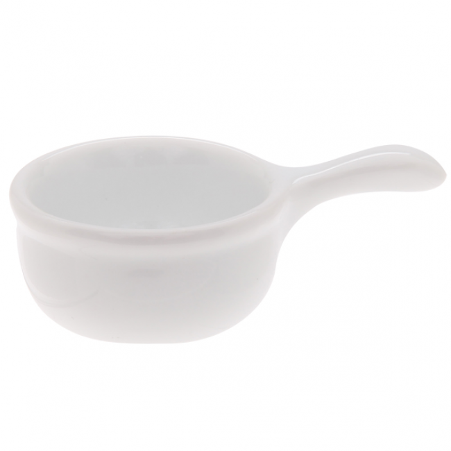 Porcelain appetizer mini pan with handle 2 in / 5 cm - Set of 6