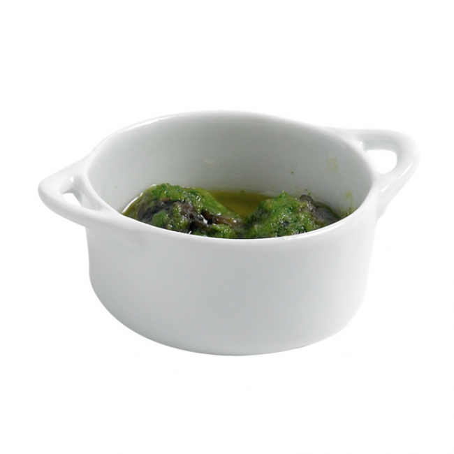 Round porcelain aperitif jar 3.7 in / 9.5 cm - Set of 3