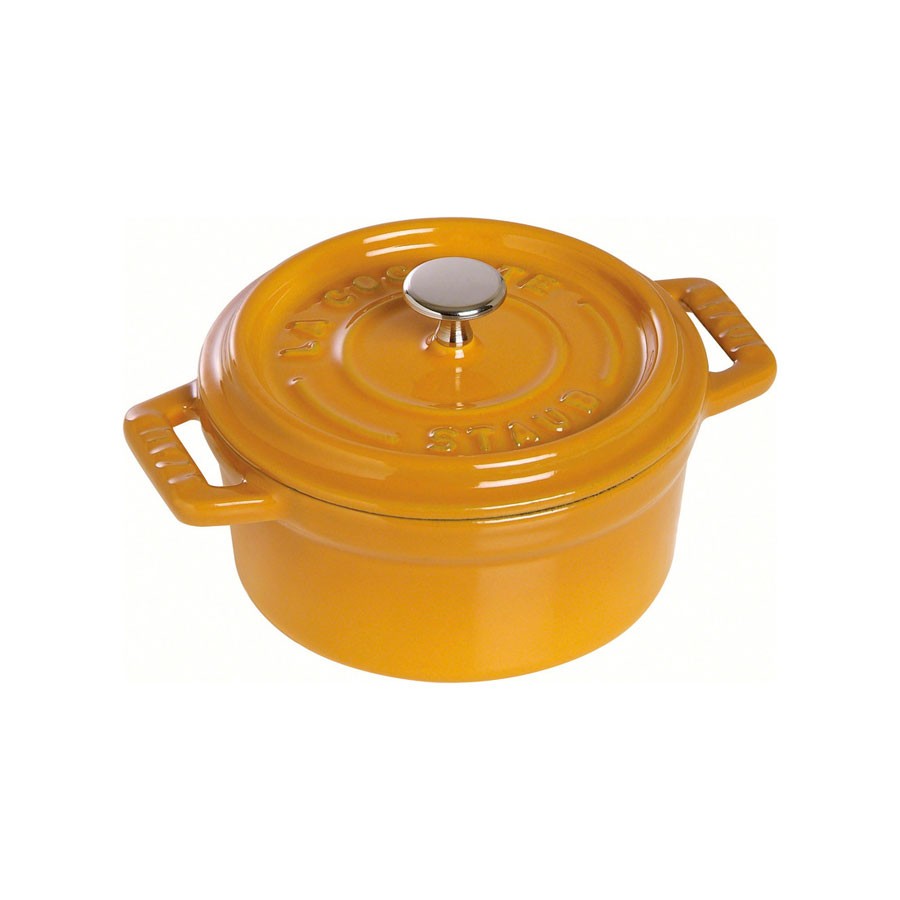 【海外配送可】【送料無料】 mustard yellow - cm 22 cocotte Round cast Vitamins - iron 調理器具