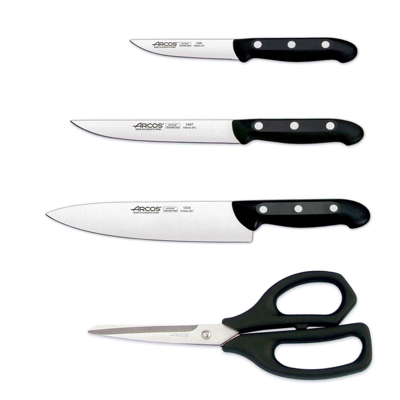 Set of 3 knives and 1 pair of scissors of kitchen - gift box