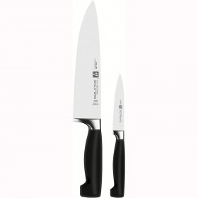 Set of 2 kitchen knives - black handle