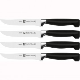 Steak knife 24,5cm/9.6" - black handle - Set of 4