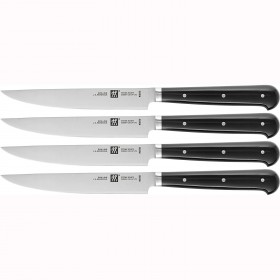 Steak knife smooth blade 12,5cm/4,9" - black handle - Set of 4