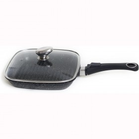 Aluminium grill pan 24cm/9.4" - Stone effect