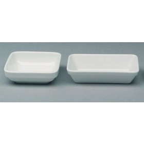 Stackable square porcelain bowl 4.3 in / 11 cm white