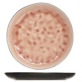 Dessert plate black and rose 8" / 20cm - Set of 6