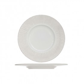 Round deep plate 9" / 22.5cm white patina - Singly sold